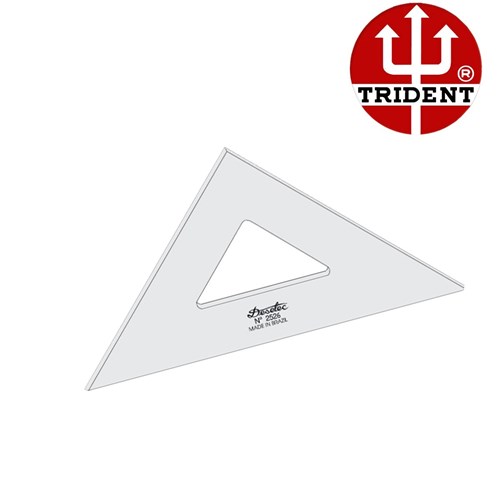 Esquadro de Acrílico Trident 26cm - Sem Escala - Ref.2526