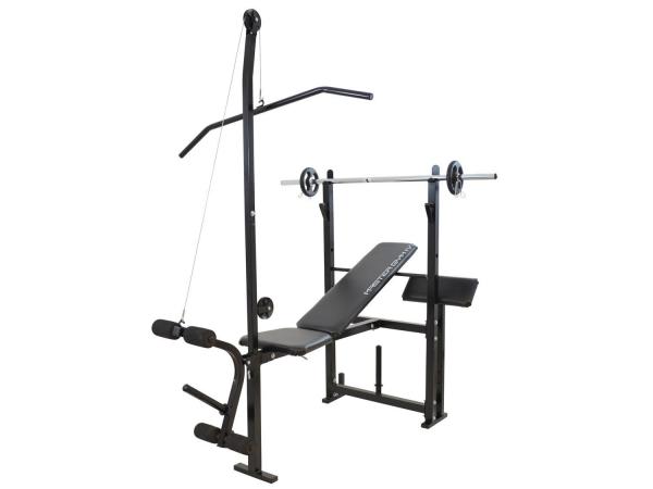 Tudo sobre 'Estação/Aparelho de Musculação Polimet - Master Gym IV Até 120kg 1 Barra e 4kg de Anilhas'