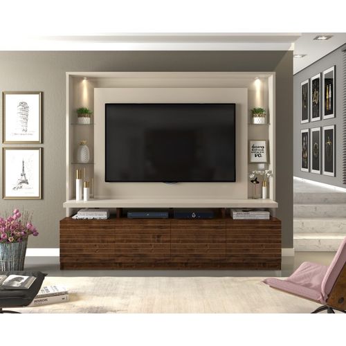 Tudo sobre 'Estante Home Theater Italian para Tv de 60 Polegadas Off White / Rustico Malbec Dj Moveis'