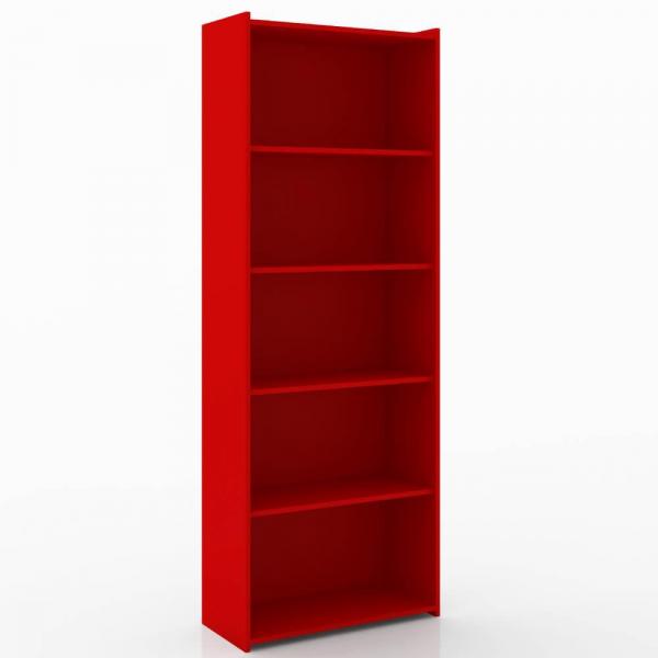 Estante Livreiro com 5 Prateleiras 70cm Vermelho - Móvel Bento