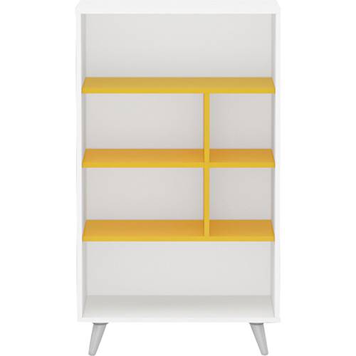Tamanhos, Medidas e Dimensões do produto Estante Sidney 103,5cm Branco e Amarelo Brilho - Politorno Móveis