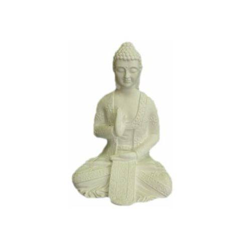 Estátua Buda Sentado Meditando 32x21 Cm Sem Pintura
