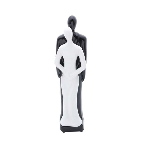 Estatueta Figurino de Casal 30Cm Black And White de Ceramica - F9-2037 - Prestige