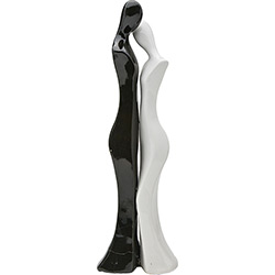 Estatueta Figurino de Namorados Cerâmica Preta/Branca 30cm - Prestige