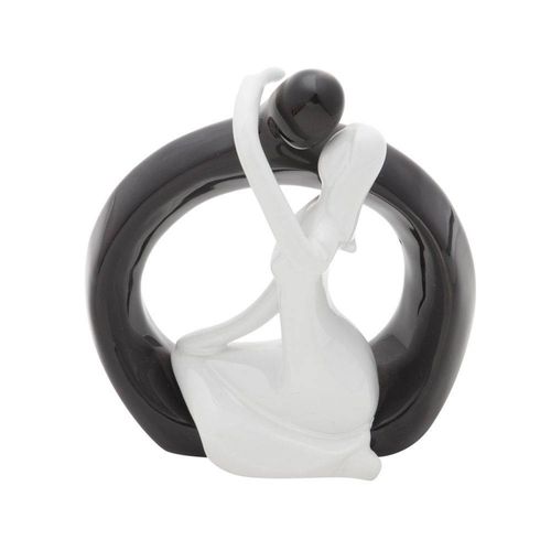 Estatueta Figurino Namorados de Cera 19cm Rojemac Preto/Branco