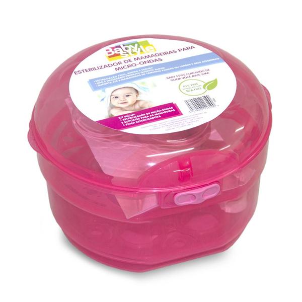 Esterilizador de Mamadeira para Microondas Rosa Baby Style
