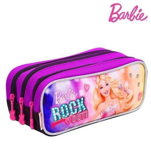 Estojo 3 Compartimentos Barbie Rockn Royals