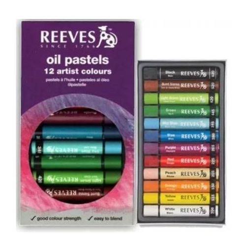 Estojo de Giz Pastel Oleoso Escolar Reeves - Oil Pastels 12 Cores