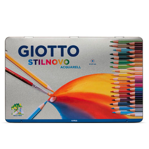 Estojo de Lata de Lápis de Cor Aquarelável Giotto com 36 Cores - 256400