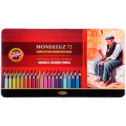 Estojo Metálico Lápis Aquarelável Mondeluz Color C/ 72 Cores - Koh-I-Noor