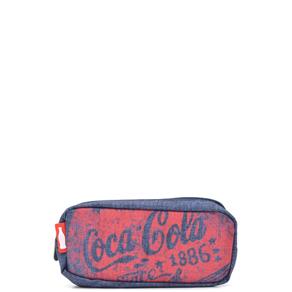 Estojo Pacific 2 Divisórias Coca-Cola Tartan - Azul