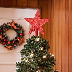 Estrela Vermelha para Enfeite de Topo de Árvore de Natal 18cm - Orb Christmas