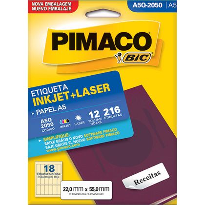 Etiqueta Adesiva A5q-2050 22,0x55,0mm Branca - Pimaco Pimaco