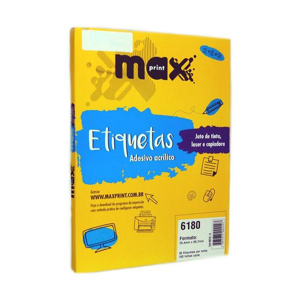 Etiqueta Adesiva Maxprint 6180 25,4x66,7mm com 100 Folhas