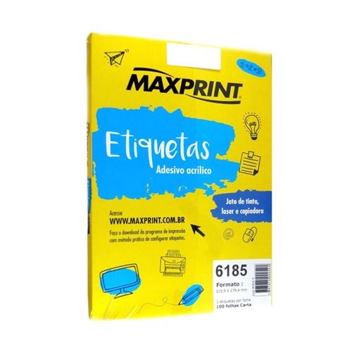 Etiqueta Adesiva Maxprint 6185 215,9x279,4mm com 100 Folhas