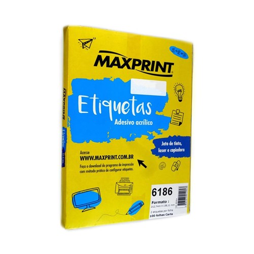 Etiqueta Adesiva Maxprint 6186 212,7x138,11mm com 100 Folhas