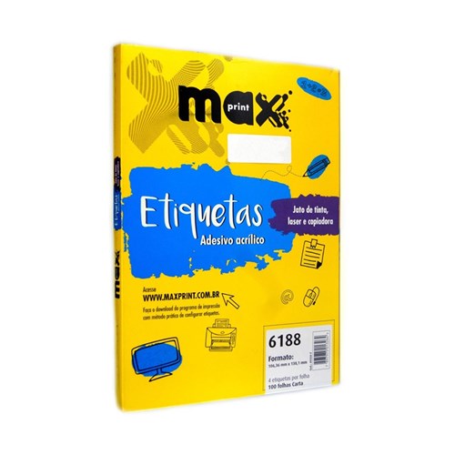 Etiqueta Adesiva Maxprint 6188 106,36x138,1mm com 100 Folhas