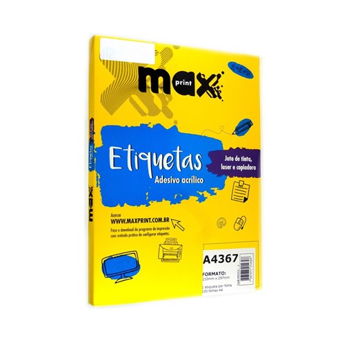 Etiqueta Adesiva Maxprint A4367 210x297mm com 100 Folhas