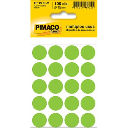 Etiqueta Adesiva Redonda Tp-19vd Verde - Pimaco Pimaco