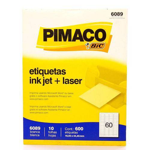 Etiqueta Carta Ink Jet 6089 Pimaco