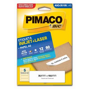 Etiqueta Inkjet Laser A5 35X105Mm A5Q-35105 Pimaco