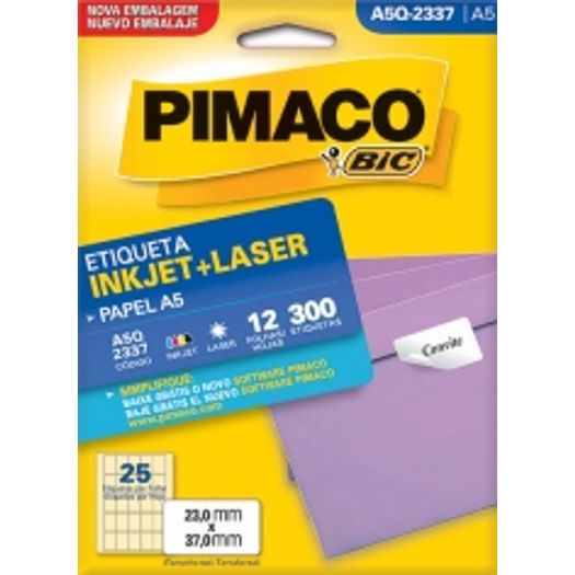 Etiqueta Inkjet/Laser A5 Q2337 23x37 300 Unidades Pimaco