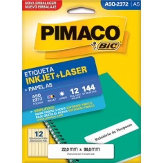 Etiqueta Inkjet/Laser A5 Q2372 22x90 144 Unidades Pimaco