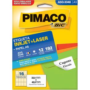 Etiqueta Inkjet Laser A5 33X48Mm A5Q-3348 Pimaco