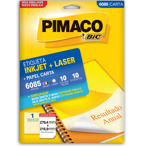 Etiqueta Pimaco 6085 - 10 Etiquetas - 279,4 X 215,9 Mm