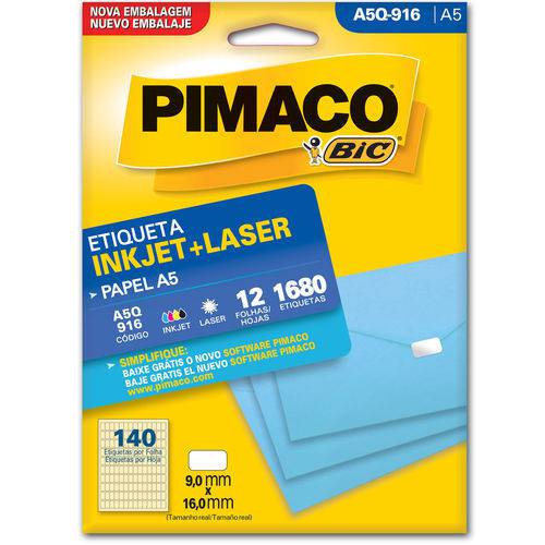 Etiqueta Pimaco A5q-916 - 1680 Etiquetas - 9,0 X 16,0 Mm