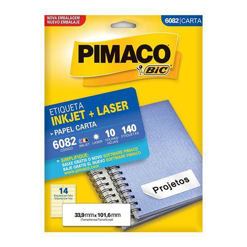 Etiqueta Pimaco Inkjet + Laser - 6082 00571