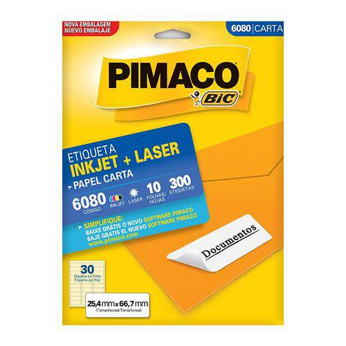 Etiqueta Pimaco Inkjet + Laser - 6080 00900