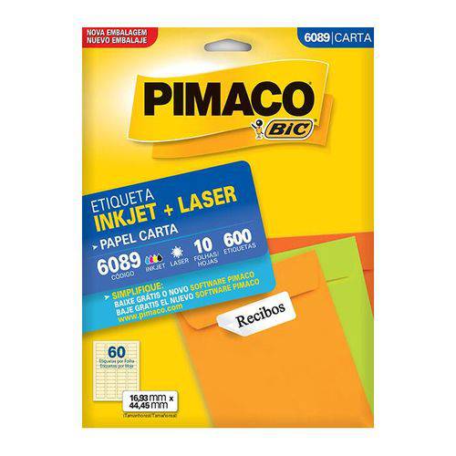 Etiqueta Pimaco Inkjet + Laser - 6089 02148