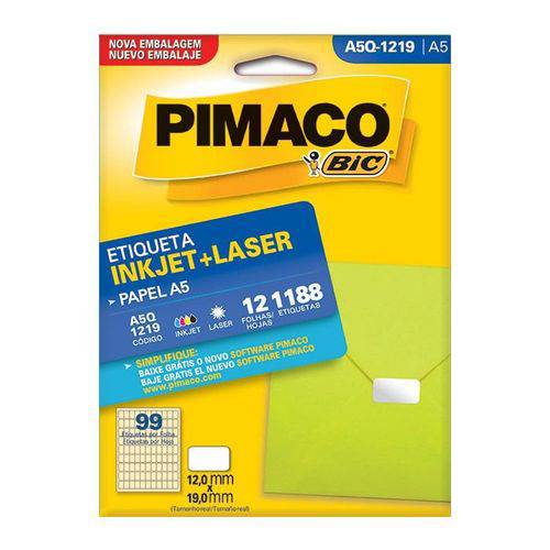 Etiqueta Pimaco Inkjet + Laser - A5q-1219 02185