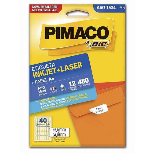 Etiqueta Pimaco Inkjet + Laser - A5q-1534 02189