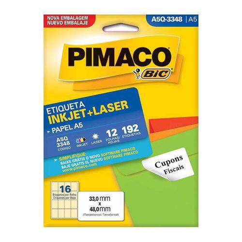 Etiqueta Pimaco Inkjet + Laser - A5q-3348 06874