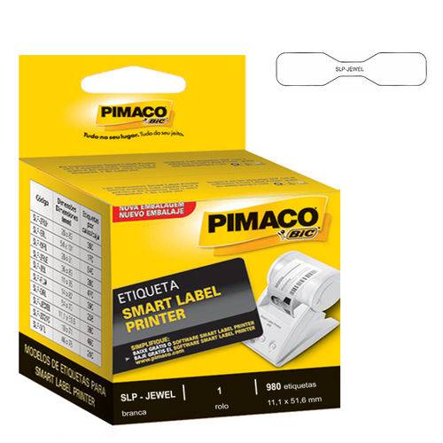 Etiqueta Pimaco Smart Label Printer Slp-jewel - 980 Etiquetas 11,1 X 51,6 Mm