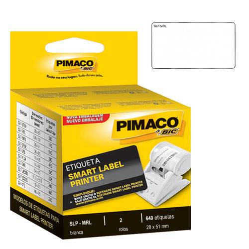 Etiqueta Pimaco Smart Label Printer Slp-mrl - 640 Etiquetas 28 X 51 Mm