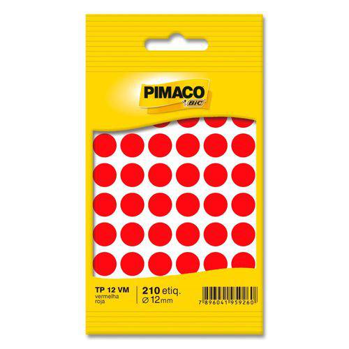 Etiqueta Pimaco Tp-12 Vermelho - 5 Folhas