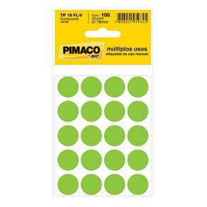 Etiqueta Pimaco TP 19 Verde Fluorescente (5 Folhas 100-ET)