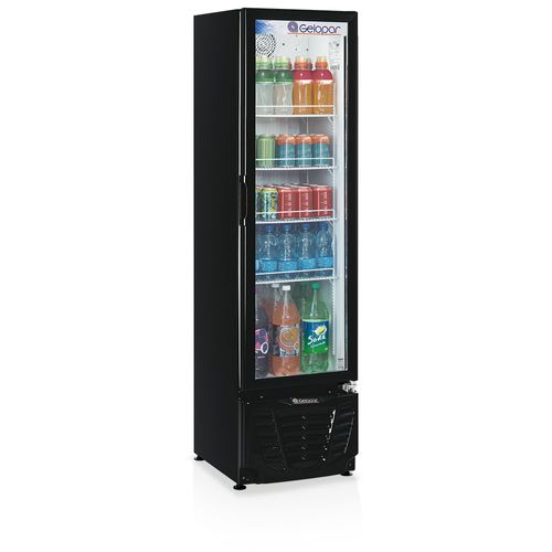 Expositor de Bebidas GPTU230 Gelopar Refrigerador 230 Litros Preto 110v