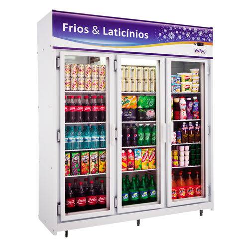 Expositor de Bebidas Vertical 3 Portas 1080 Litros Economic RF-022 - Frilux