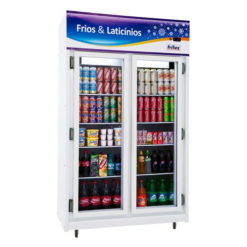 Expositor de Bebidas Vertical 2 Portas 770 Litros Economic Rf-020 - Frilux