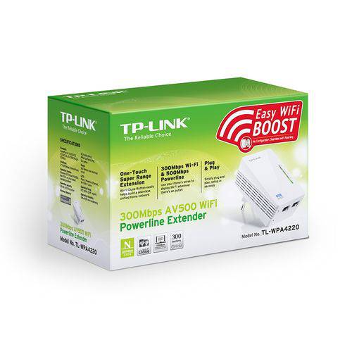 Tudo sobre 'Extensor Alcance Wifi Tp-Link Powerline Tl-WPA4220 300MBPS'