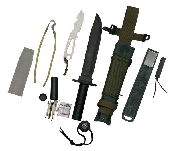 Faca Platoon com Kit de Sobrevivência, Caça e Pesca - Nautika 321160-Verde Musgo