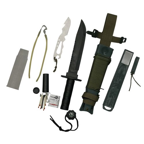 Faca Platoon com Kit de Sobrevivência, Caça e Pesca - Nautika 321160-verde Musgo
