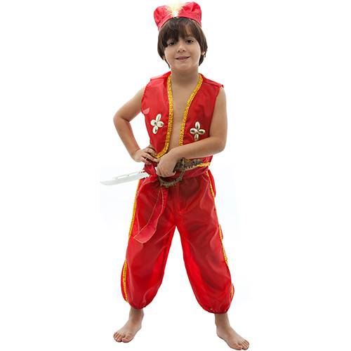 Fantasia Aladdin Calça Infantil Tamanho M
