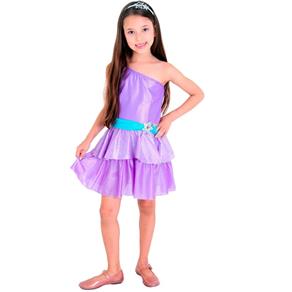 Fantasia Barbie Princesa Pop Star Infantil Pop com Tiara - G / 9 - 12