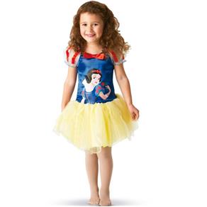 Fantasia Branca de Neve Infantil Bailarina Princesa Disney- Amarelo - P