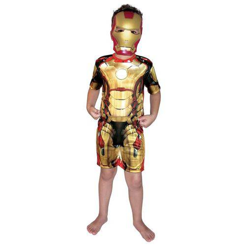Fantasia Curta Iron Man 3 Dourada P 0903 Rubies